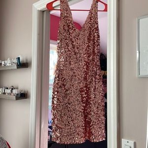 Pink sequin bodycon dress, pink